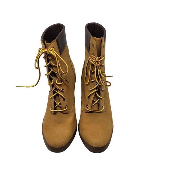 Womens Timberland Allington Mid Lace-Up Combat Heeled Work Boots 9 Streetwear - Picture 4 of 10